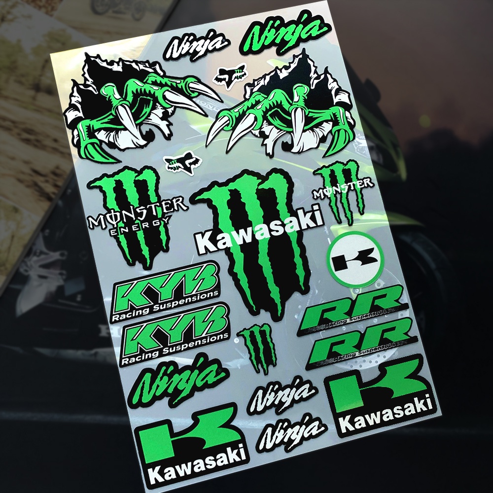 1set Cakar Ajaib Reflektif Stiker Mobil Motor Dimodifikasi Kendaraan Elektrik Monster Tahan Air Hantu Decal Helm Dekorasi