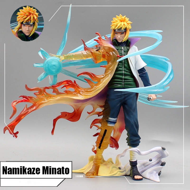 In Stock Naruto Namikaze Minato Dengan Lampu 25cm Anime Figure Evil Gk Four Generations Figurine With Light Pvc Model Patung Mainan Boneka Hiasan Dekorasi Kamar