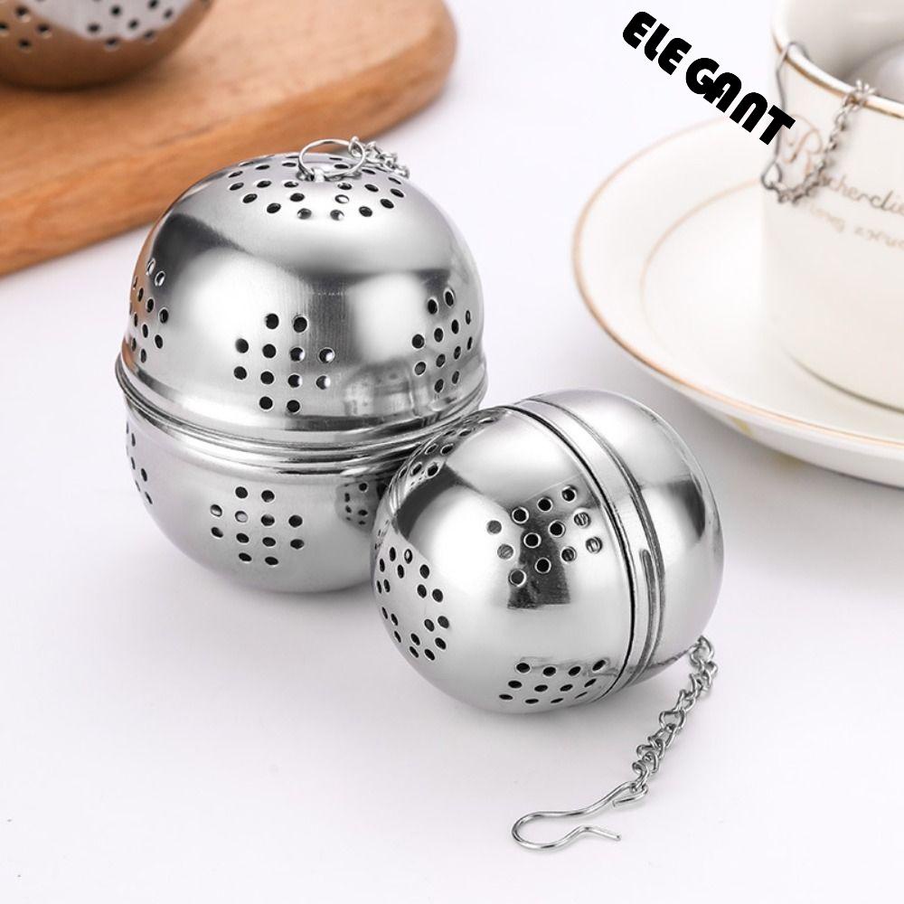 [Elegan] Tea Infuser Tahan Suhu Tinggi Mudah Dibersihkan Dapur Gantung Tipe Oval Penyaringan Bola Tenis