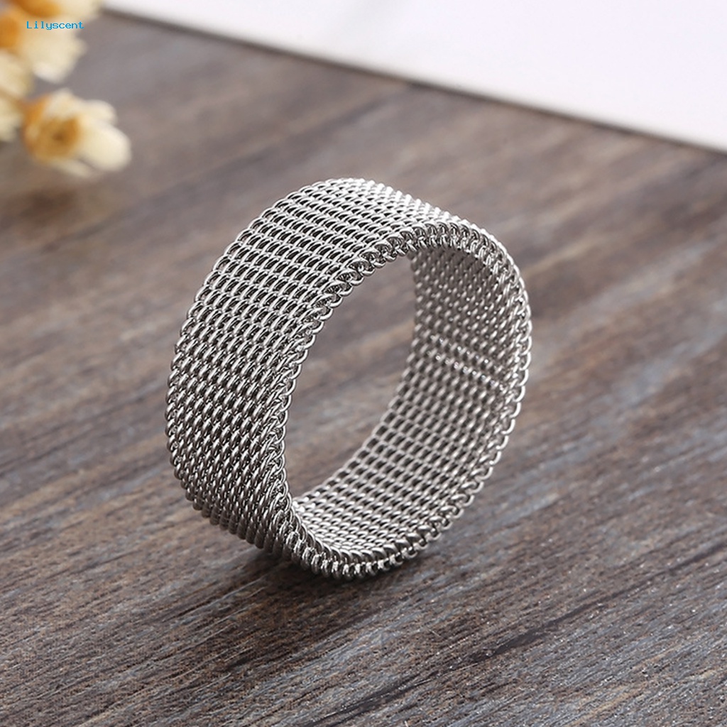 Lilyscent Cincin Jari Stainless Steel Untuk Pria Temperamen Kilau Terang Unisex Finger Ring Semua Pertandingan