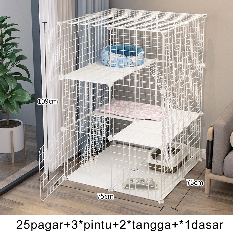 Kandang Hewan Peliharaan / Kandang Hamster Kelinci Kura Kura/Kandang Anjing / Pagar Besi DIY Kandang Hewan Peliharaan