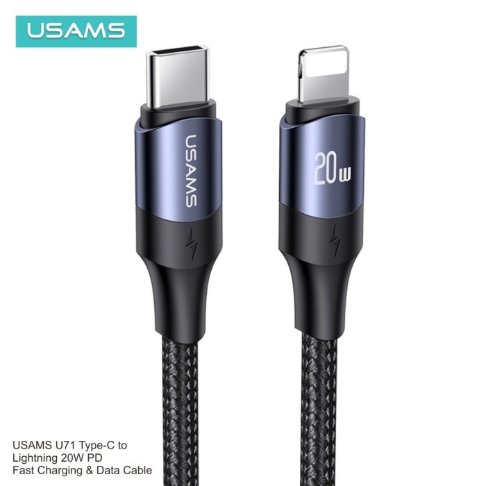 USAMS U71 Kabel Data Fast Charging Type C to Lightning 20W