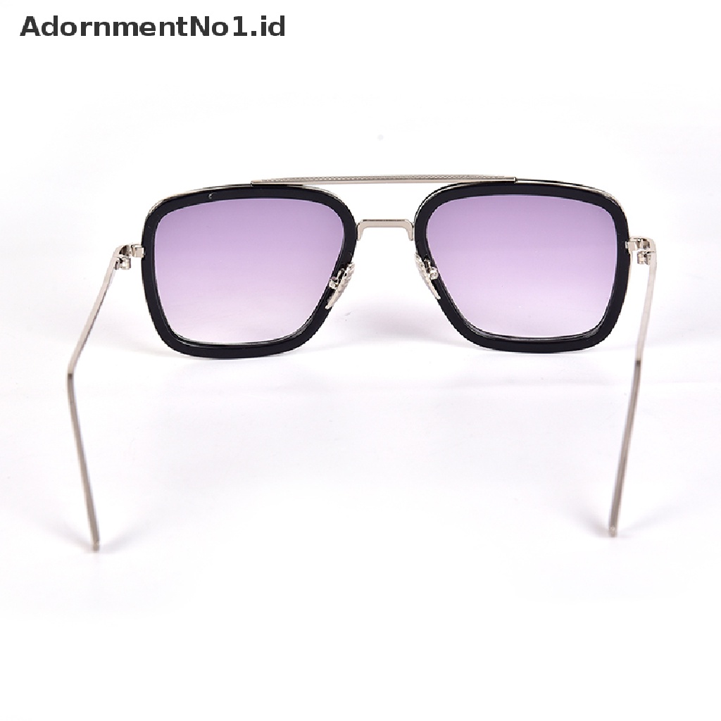 [AdornmentNo1] Tony Stark Kacamata Hitam Pria Square Metal Avengers Sun Glasses Eyewear Hot  [ID] Baju Kaos Distro Pria Wanita Lengan Panjang [ID]