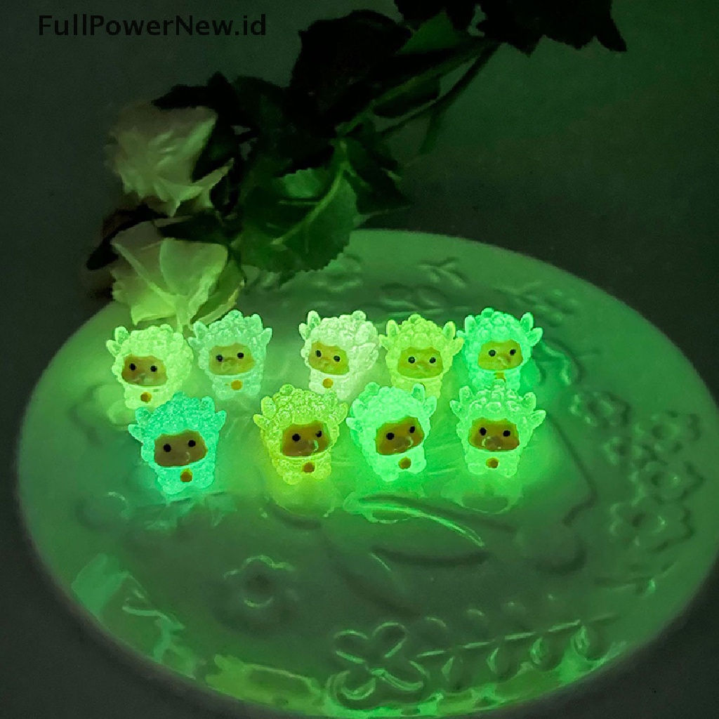 Power 10Pcs Mini Luminous Resin Domba Glow In The Dark Miniatur Ornamen Hadiah ID