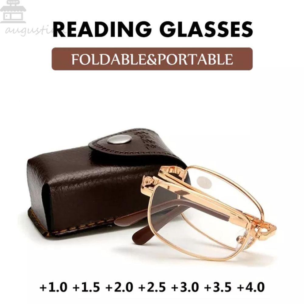 Agustinina Kacamata Baca Lipat Pria Wanita Travel Vision Care Kacamata Komputer Foldable Presbyopic Eyewear