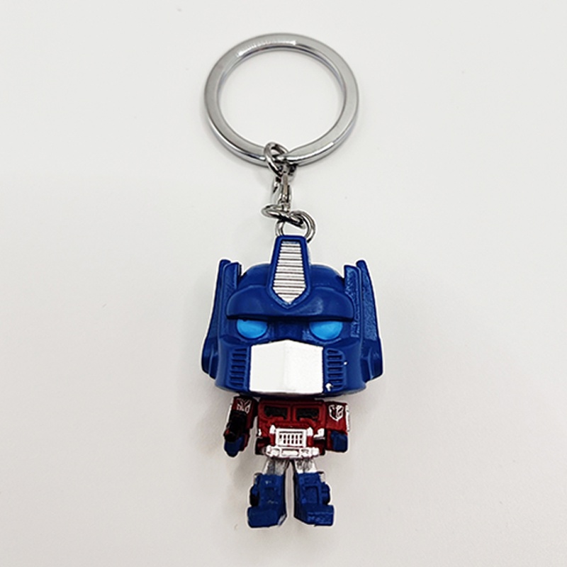 Original Funko POP Optimus Prime Figure Gantungan Kunci PVC Transformers Action Figure Model Liontin Dekorasi Hadiah