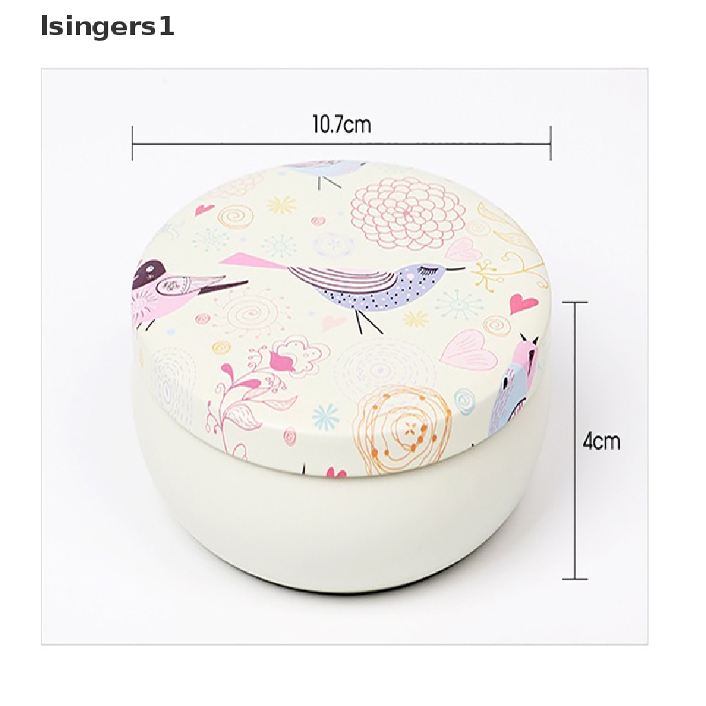 [lsingers1] Mini Round Pocket Tea Tin Metal Canisters Wadah Gula Kopi Kotak Penyimpanan Toples Butik