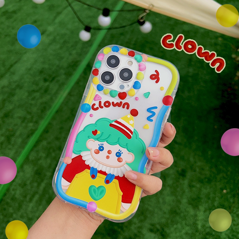 IPHONE Korea Lucu Fun Graffiti Gadis Jelek Kartun Silikon Case Untuk Iphone14 11 12 13 PRO MAX Casing Cover Pelindung AT0201