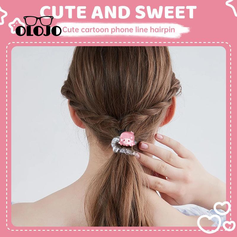 【COD】Cincin Rambut Kabel Telepon Mata Berkilau Halus Kitty Cat Lucu Manis Kartun Hiasan Kepala Rambut Ring