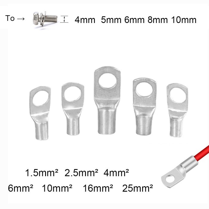 Isi 10 Pcs Skun Kabel Ring SC Series Konektor Kabel Listrik Cable Lug