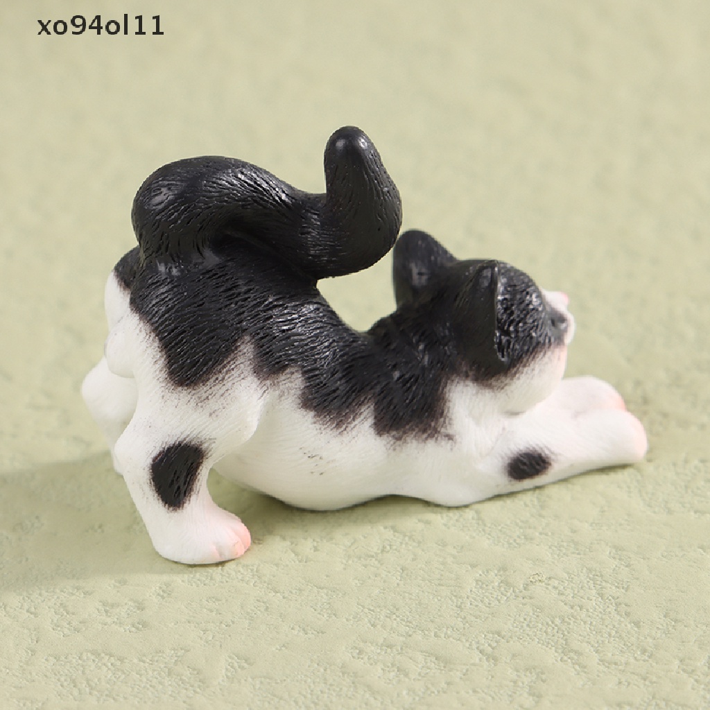 Xo Ornamen Kucing Rumah Boneka Lucu Mini Resin Cats Ornaments Rumah Boneka Dekorasi Rumah OL