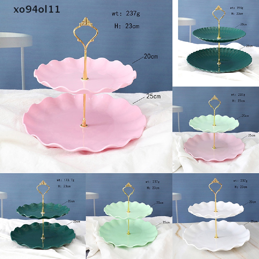 Xo Detachable Cake Stand Gaya Eropa 2tingkat Pastry Cupcake Piring Buahdekorasirumah OL