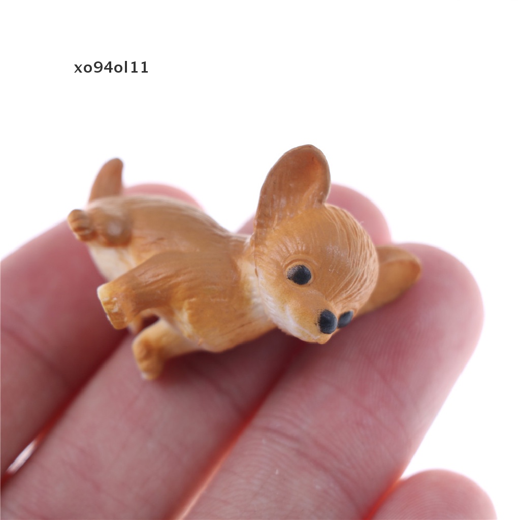 Xo 6Pieces Kawaii 3D Resin Anjing Miniatur Dekorasi Kerajinan DIY Untuk Ornamen Rumah Boneka OL