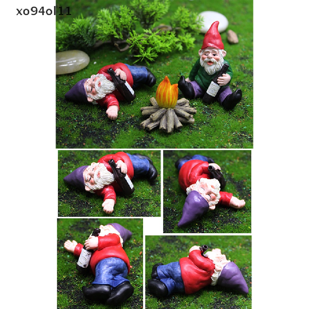 Xo FairyCome Patung Gnome Taman Mini Resin Fairy Garden Lucu Miniatur Gnomes OL