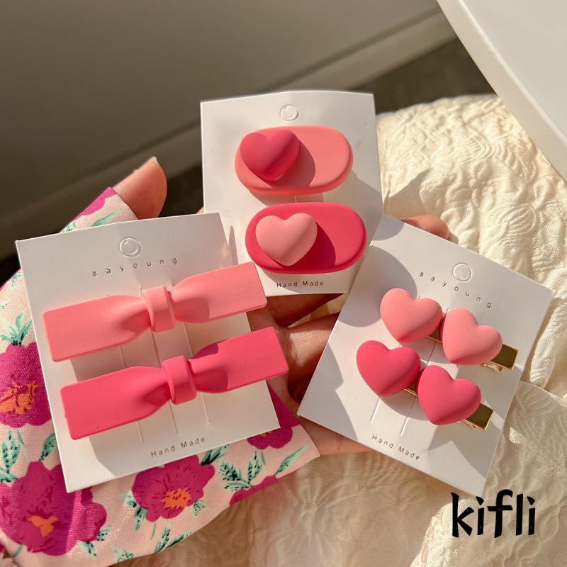 [KD] Jepit Duckbill Samping Hair Clip Side Clip Hiasan Kepala Hati Cewek Bow