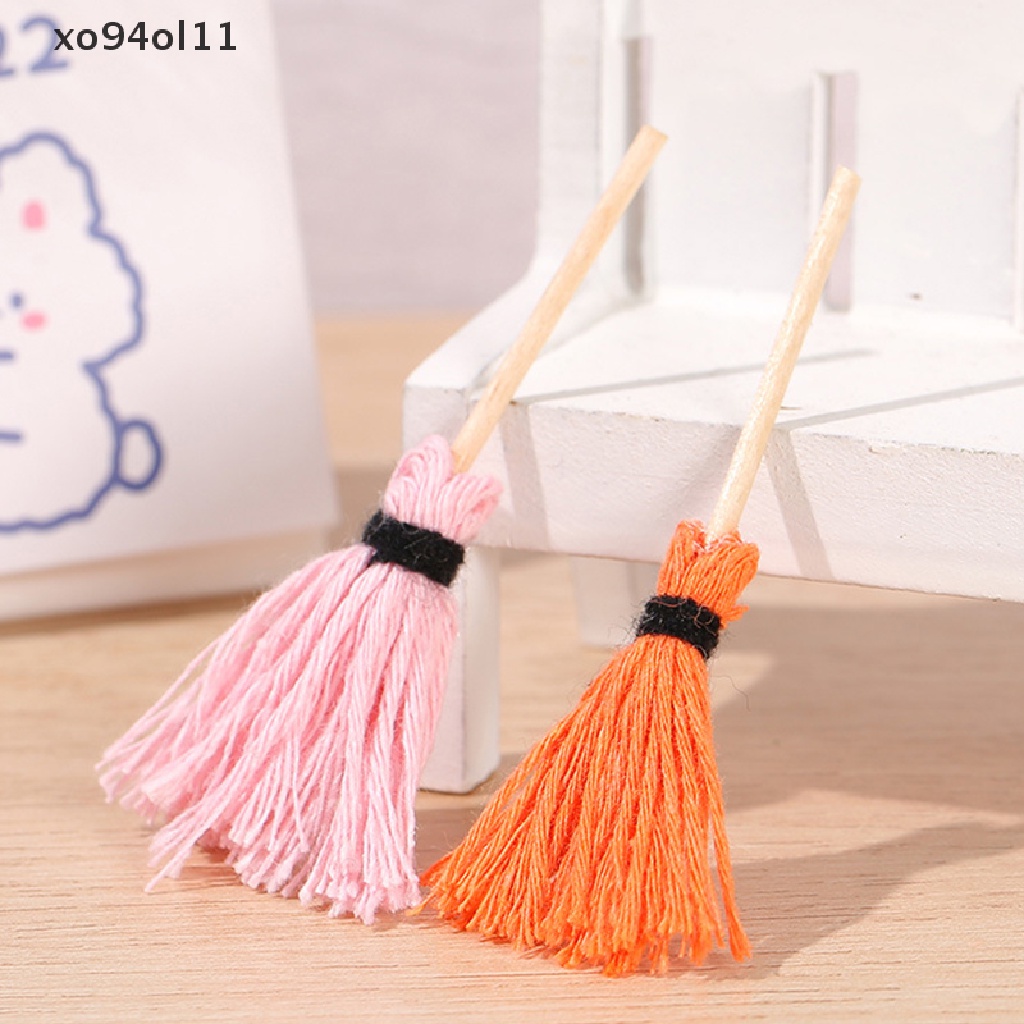 Xo 1Pcs/2Pcs Mini Mop Bucket Miniatur Furniture Mainan Rumah Boneka Alat Pembersih Mainan OL