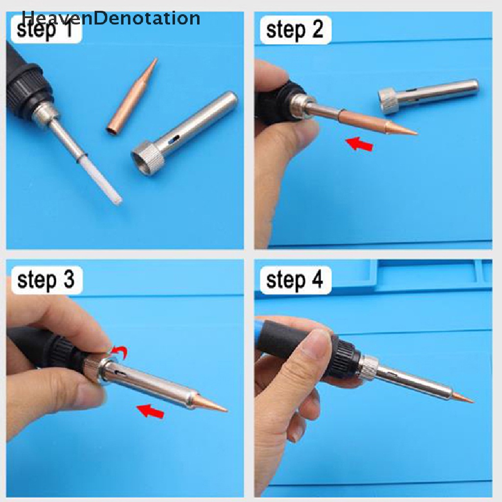 [HeavenDenotation] 5/6pcs Tembaga Murni 900M-T Solder Ujung Besi Bebas Timah Solder Tip Las Kepala  Hdv