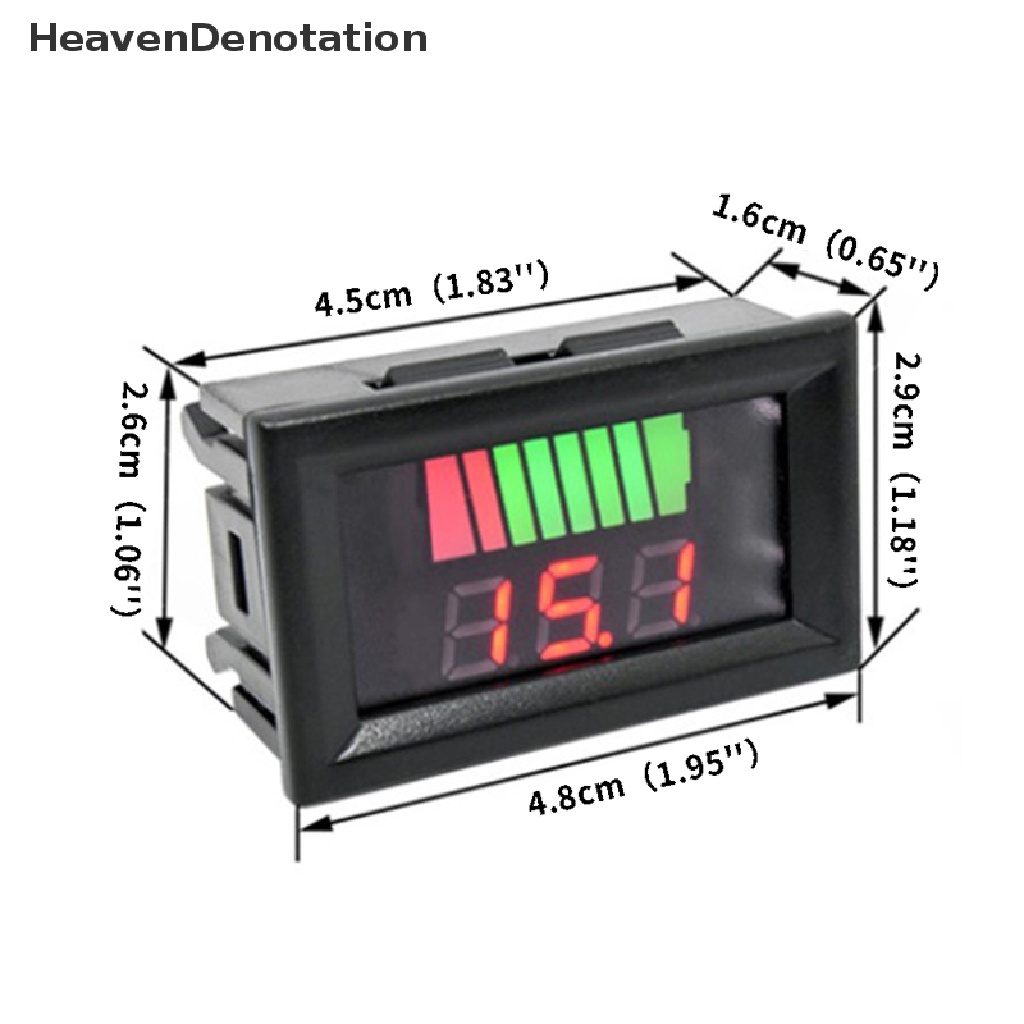 [HeavenDenotation] 12v 24V 60V 72V Indikator Kapasitas Daya Asam Timbal Voltmeter Digital Mobil HDV