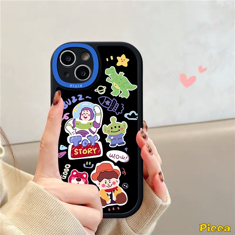 Casing Beruang Strawberry Lucu Realme C53 C15 C55 C21Y C21 C12 C35 C11 6i 9i 5 6 8i 8Pro 6s 8 5i 7i 10 Pro+C31 C30 C25Y C20 C20A C25s GT C2 C3 C17 Kartun Toy Story Alien Soft Sarung