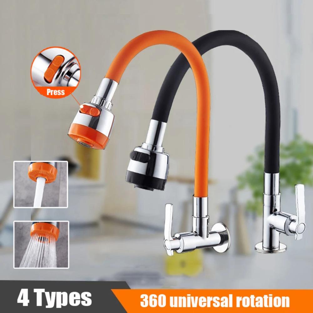 Populer Faucet Extender Pipe Antarmuka Umum Yang Bermanfaat Baskom Cuci360° Aksesoris Keran Air Putar Free Bending Faucet Extender