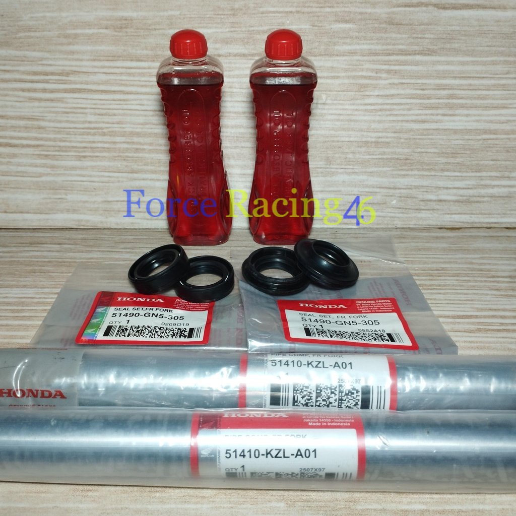 Pipa Shock Depan + Seal Shock + Seal Abu + Oli Shock Matic Honda Beat Fi - Vario 125