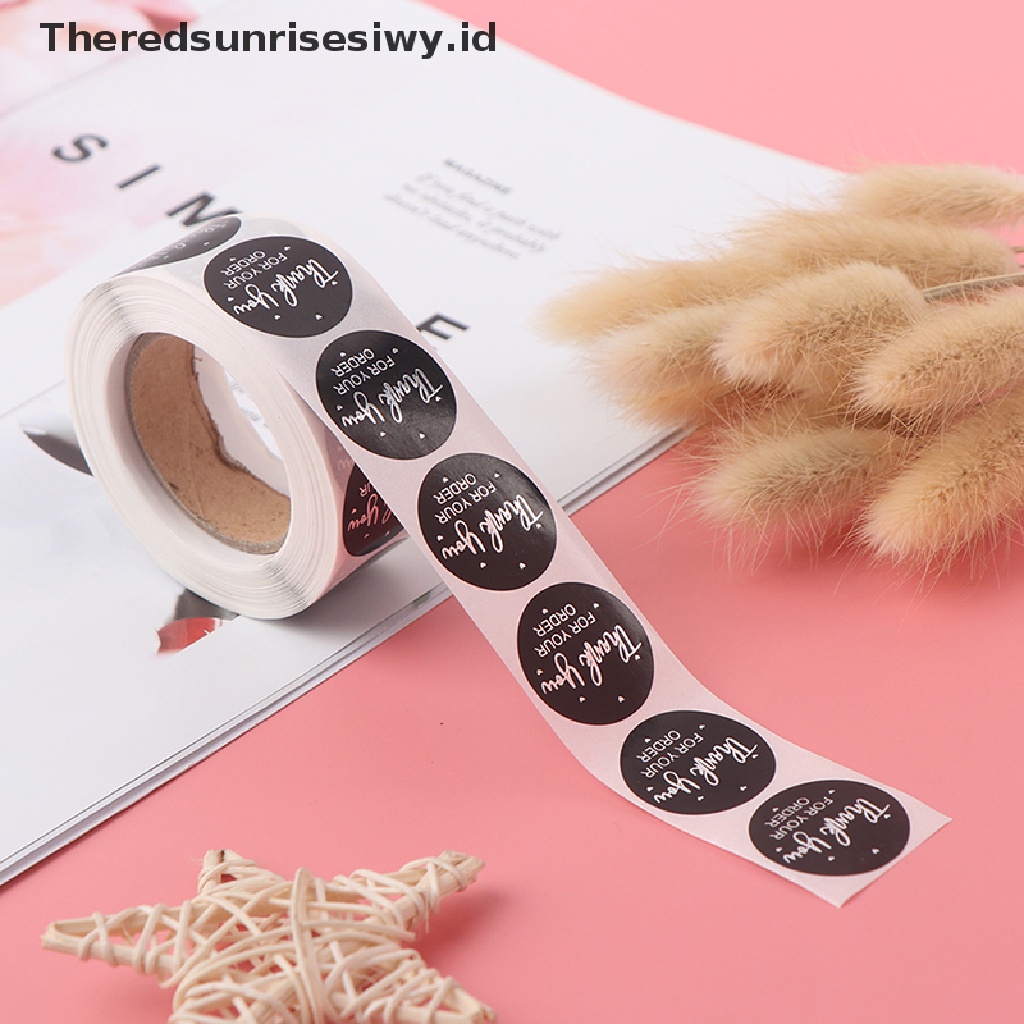 # Kado Mom &amp; PAPA DIY # 500pcs/roll Stiker Label Perekat Thank You Untuk Dekorasi Scrapbooking Cupcakes~