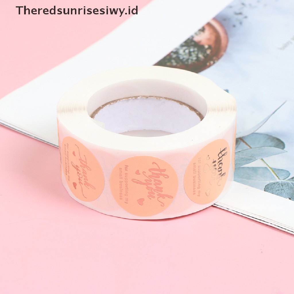 # Kado Mom &amp; PAPA DIY # 500pcs/roll Stiker Thank You Kecil Bisnis Sticker Perekat Wrapping Label~