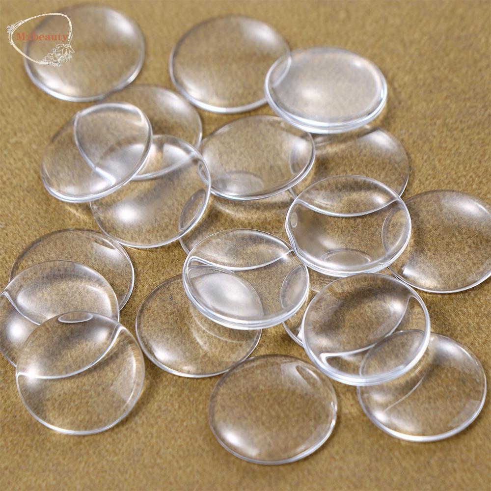 Mxbeauty Glass Eye Chips 20Pcs Cabochon Doll Bola Mata 14mm Flat Back Clear Glass Penutup Mata Boneka