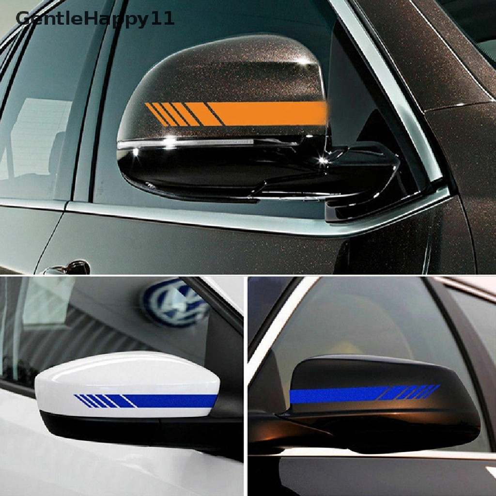 Gentlehappy 2Pcs Mobil Styling SUV Vinyl Grafis Stiker Spion Samping Decal Garis DIY id