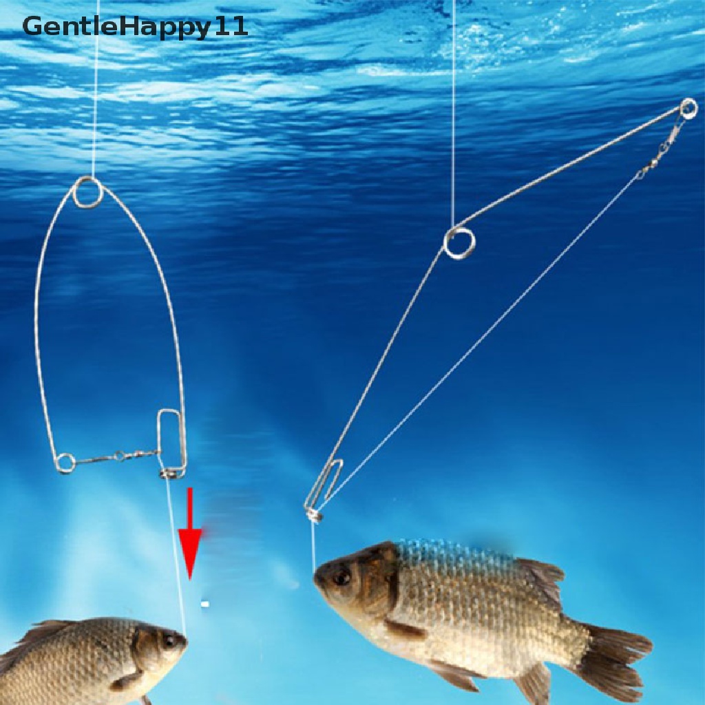 Gentlehappy Camping Perangkat Memancing Otomatis Spring Ejection Hook Stainless Steel Tackle id