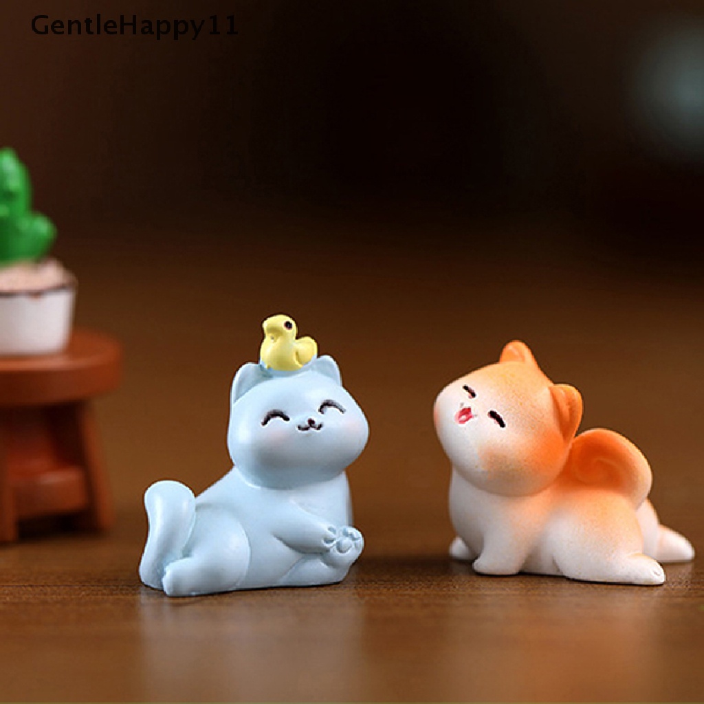 Gentlehappy Patung Kucing Miniatur Manusia Hidup Kitten Decor Figurine Mainan Taman Peri Mini id