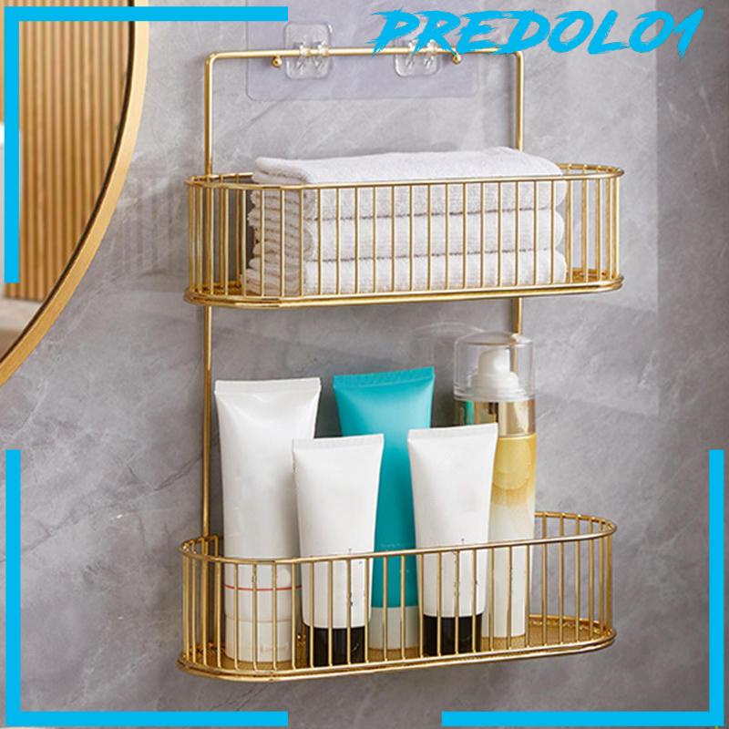 [Predolo1] Keranjang Penyimpanan Kamar Mandi Tempat Shampoo Tempel Dinding Shower Caddy Tanpa Bor