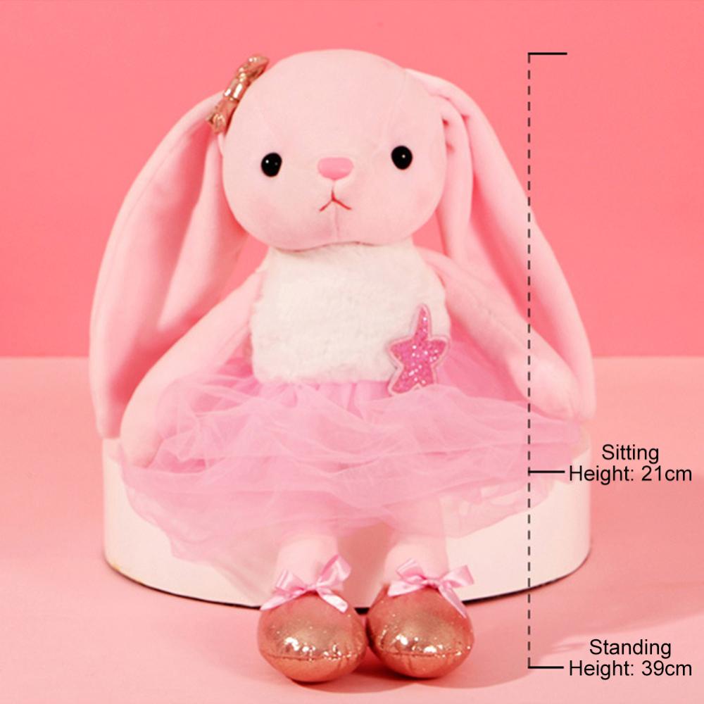 Timekey 39 cm Lucu Balet Kelinci Mainan Mewah Telinga Panjang Boneka Lembut Bunny Doll Mainan Tidur Anak Perempuan Anak Bayi Plush Animal Mainan Ulang Tahun I4R3