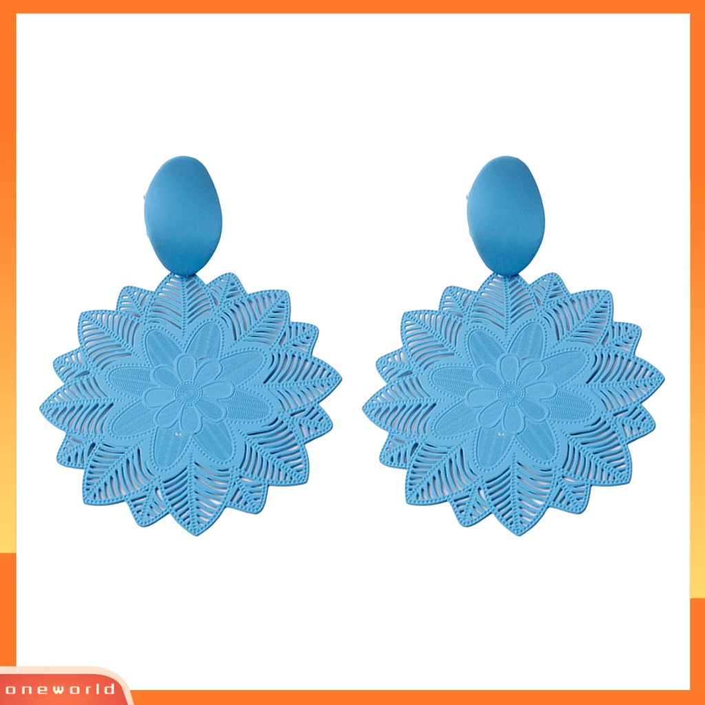 [EONE] 1pasang Anting Pejantan Berlebihan Temperamen Ramping Gothic Dainty Nonallergic Retro Berongga Bunga Drop Earrings Perhiasan Fashion