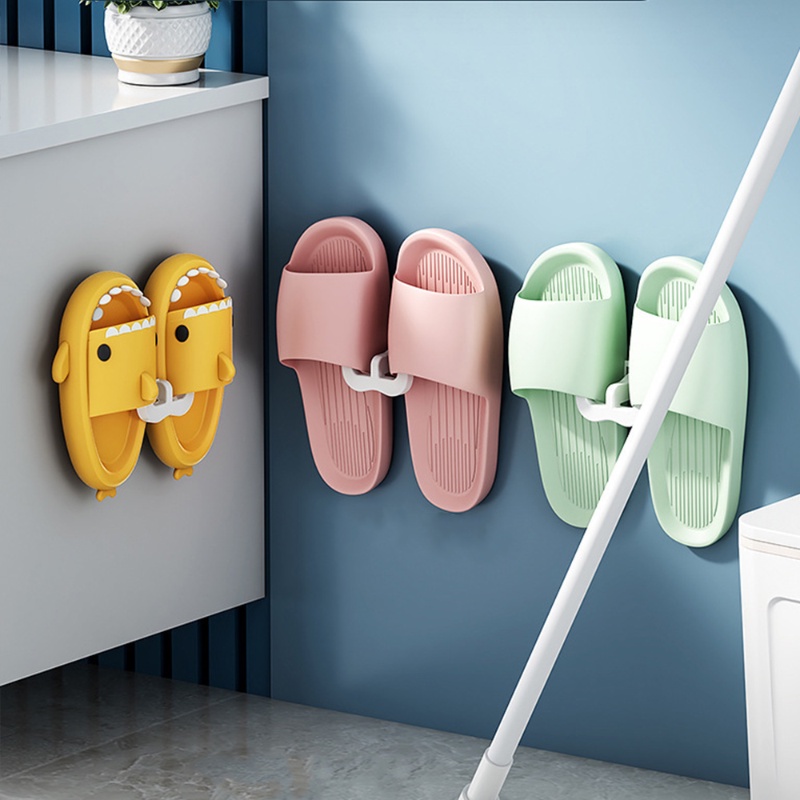 Tempat Sandal Tempel Dinding Tidak punched/Kait Penyimpanan Sandal/Gantungan Sandal Simple Hemat Ruang/Rak Drainase Toilet Kamar Mandi/Organizer Sepatu Penyimpanan Rapi Kamar Tidur