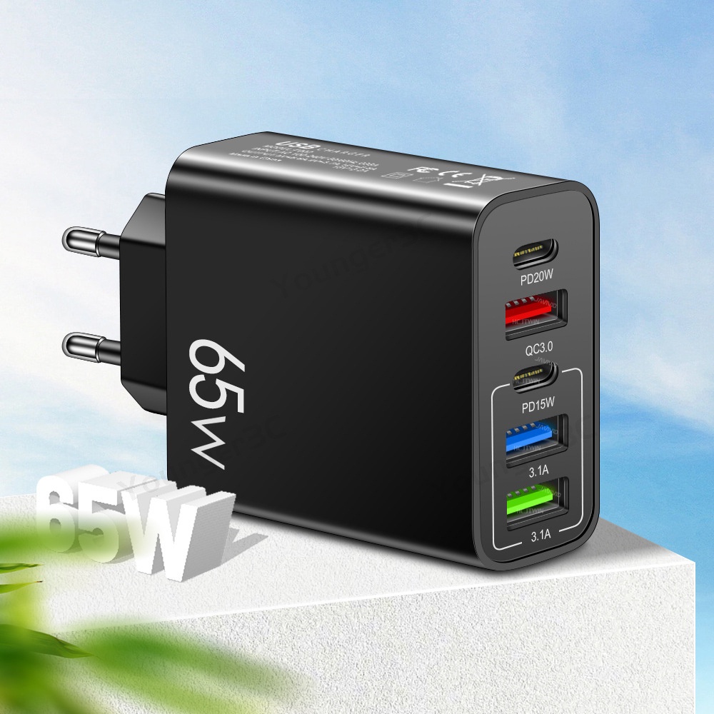 Grosir 3.1A charger Handphone 65W Multi Interface Travel adoptor charger 2PD+adaptor Cas 3USB Untuk ios Micro Tipe C