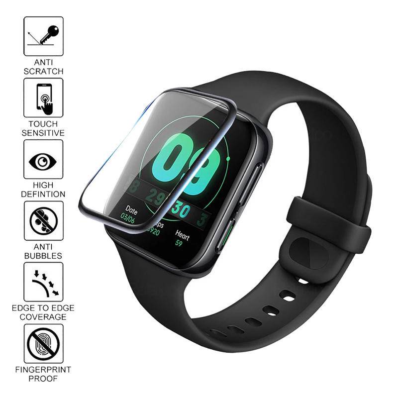 9d Soft Fibre Glass Film For OPPO Watch2 3 41mm 42mm 46mm Smart Watch Screen Protection Soft Film Bukan Tempered Glass Untuk OPPO Free Band2