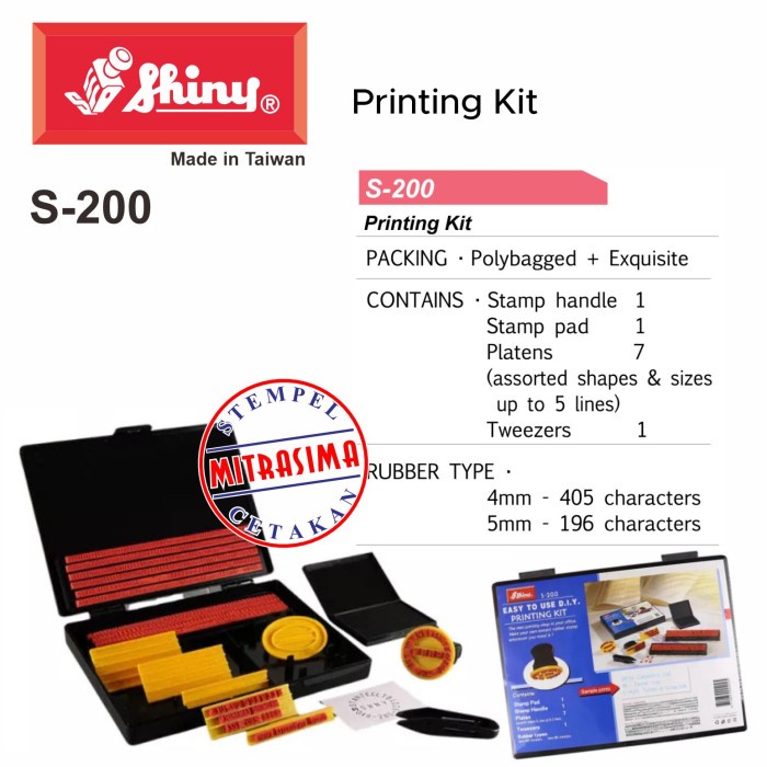 

Stempel Shiny S-200 ( bongkar pasang D-I-Y set S200 Tipe S 200 )