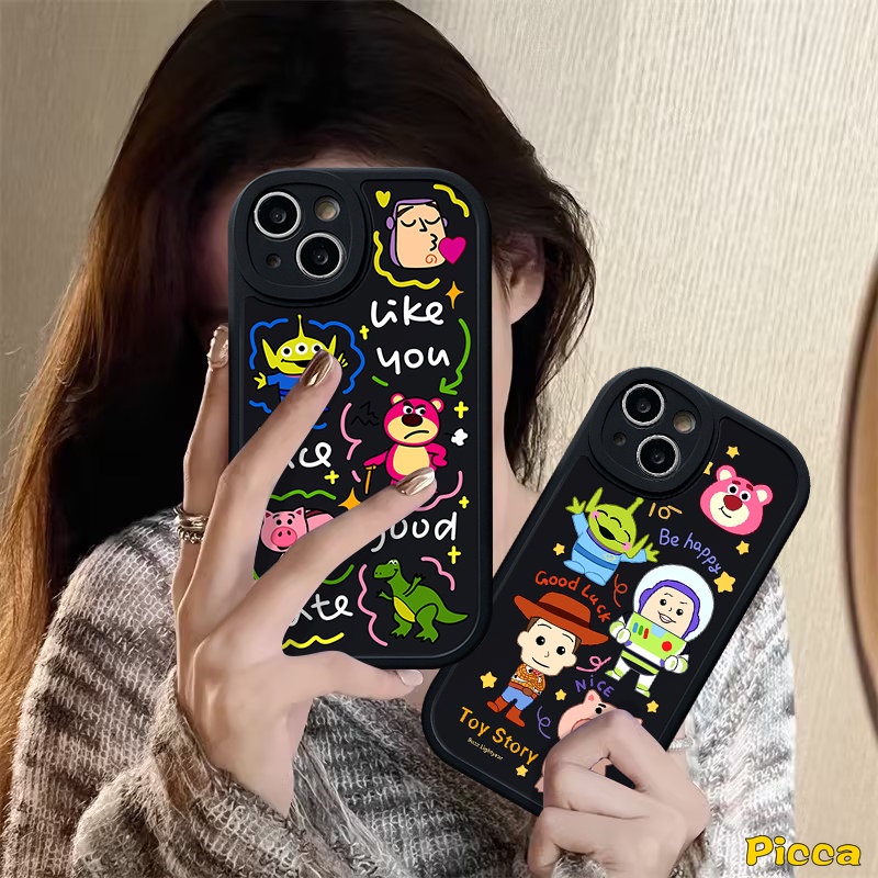 Casing Realme C53 C55 C35 C15 C25Y C11 C21Y C30 C30s C20 C12 C31 C25s 5i 7i 9i 6s 5 6i 8i 6 8 10 Pro 10Pro+C17 C20A C21 GT C3 Kartun Toy Story Cute Strawberry Bear Manyo Pig Sarung