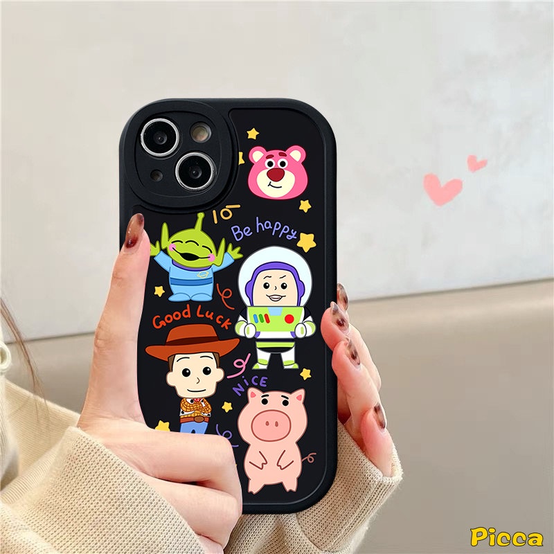 Casing Realme C53 C55 C35 C15 C25Y C11 C21Y C30 C30s C20 C12 C31 C25s 5i 7i 9i 6s 5 6i 8i 6 8 10 Pro 10Pro+C17 C20A C21 GT C3 Kartun Toy Story Cute Strawberry Bear Manyo Pig Sarung