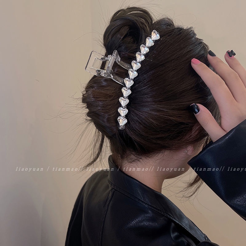 Cinta Berlian Imitasi Klip Rambut Perempuan Musim Panas Rambut Mengambil Hiu Besar Klip Tinggi -Tingkat Sensory Aksesoris Rambut