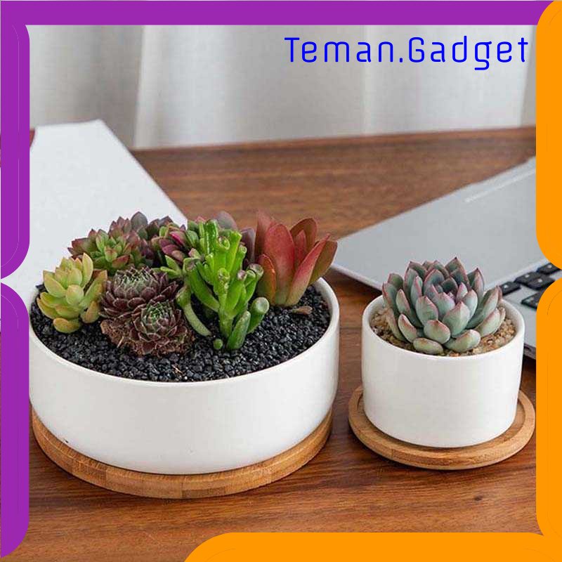 TG - DPR WITUSE Alas Tatakan Pot Tanaman Dekorasi Minimalism Bamboo Tray Circle - EQF301