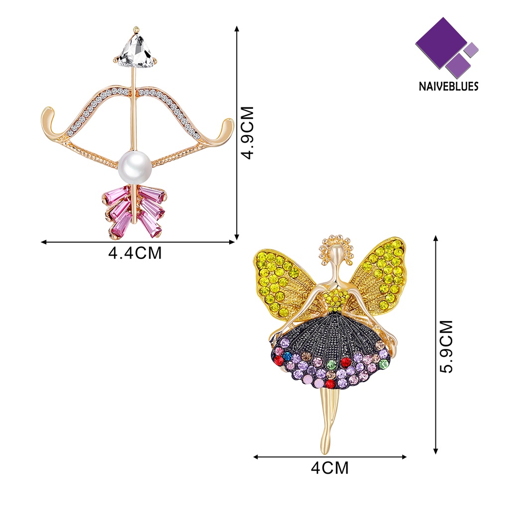 &lt; Naiveblues &gt; Bros Pernikahan Kreatif Mudah Menyesuaikan Aksesoris Pakaian Gadis Bros Perhiasan Hadiah