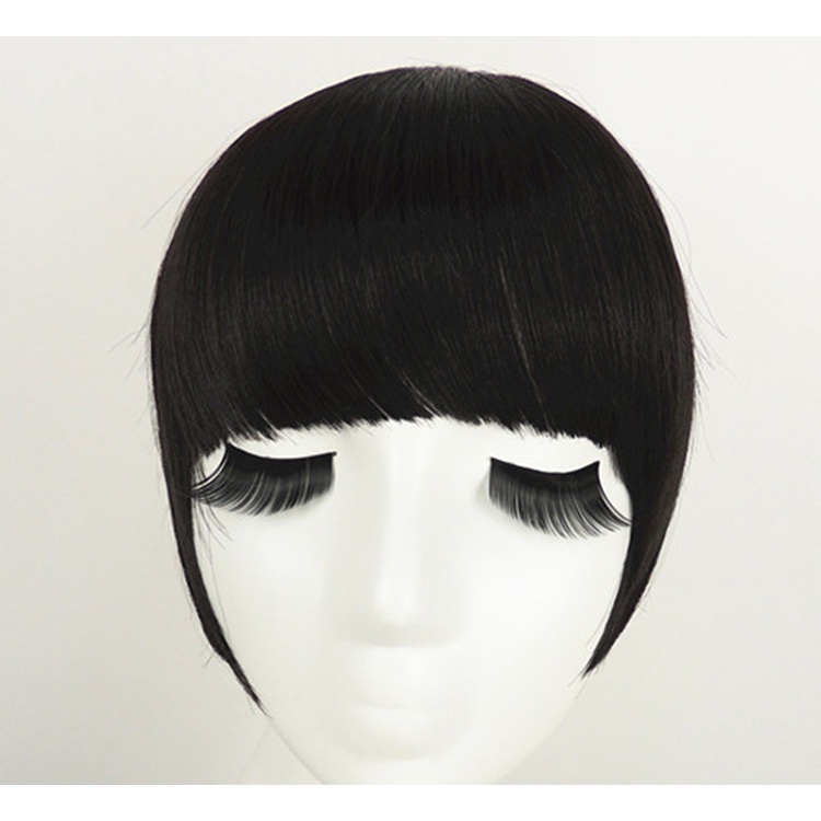 Beyen Fringe Clip In On Poni Ekstensi Rambut Lurus Coklat Hitam * Seperti human hair ID