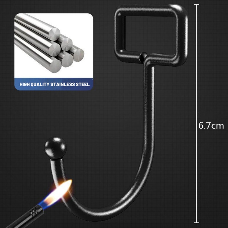 Hitam Tahan Air PVC Seamless Hook Punch-Free Kuat Perekat Diri Jas Serba Serbi Kait Gantungan Kunci Pintu Gantung Rak Dinding Alat Penyimpanan Rumah Tangga