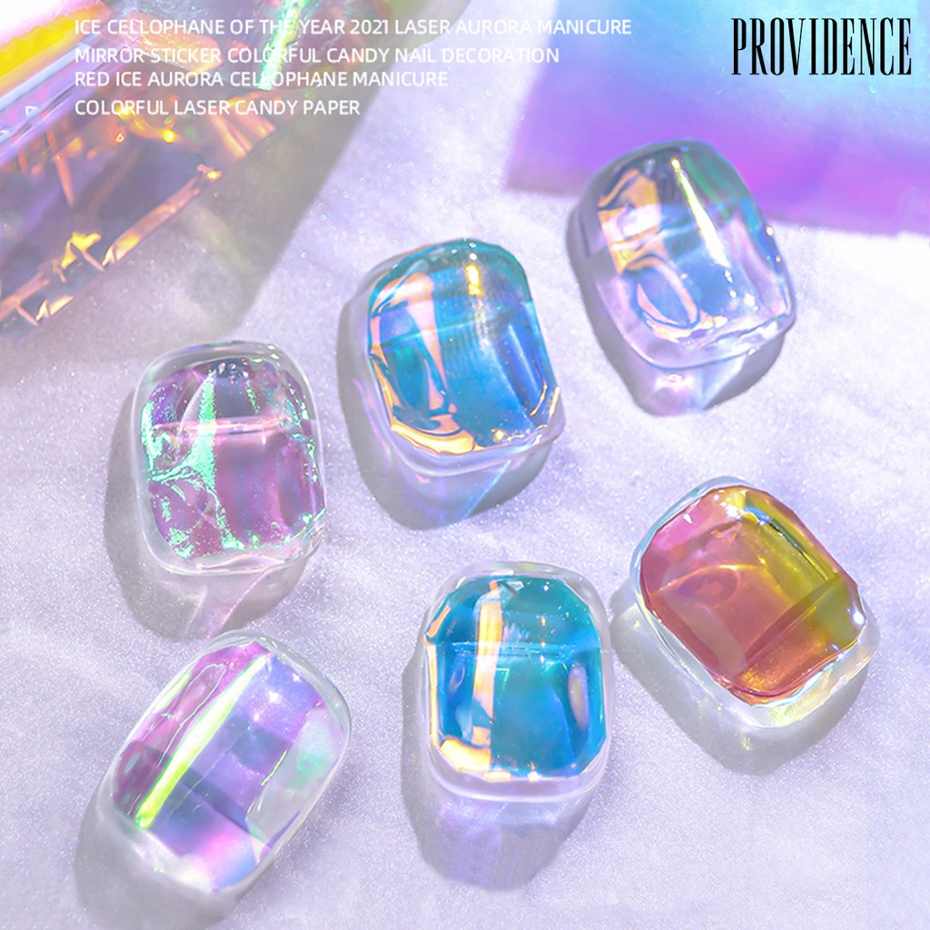 Providence Stiker Kuku Yang Dapat Dilepas Permukaan Mengkilap Plastik DIY Nail Art-Aurora Film Manicure Transfer Kertas Perlengkapan Kuku