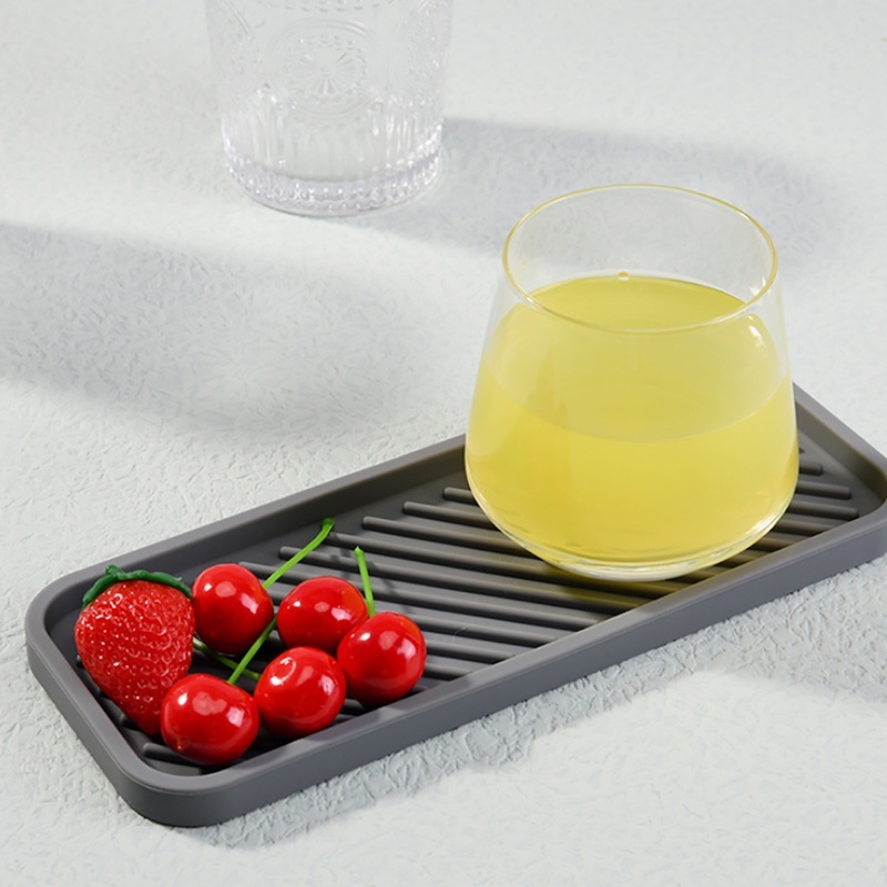 35 * 8.8cm Colorful Silicone Drain Mat/Peralatan Makan Talenan Bantal Anti slip/Aksesoris Penyimpanan Wastafel Dapur