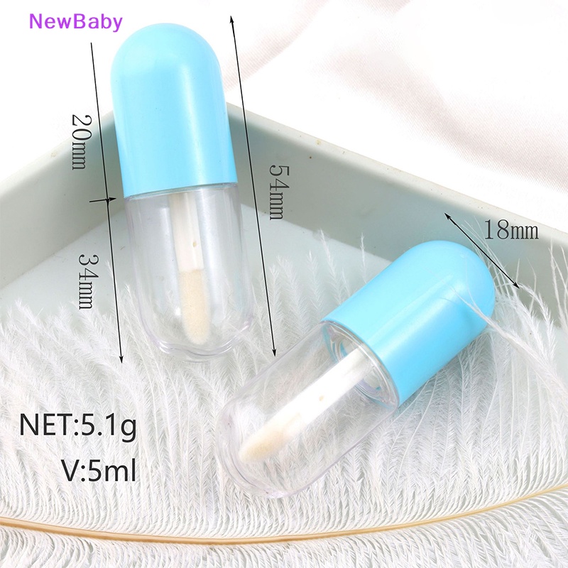 Newbaby 5PCS 5ml Mini Bentuk Kapsul Lip Gloss Tabung Lip Gloss Wadah Botol Kosong ID