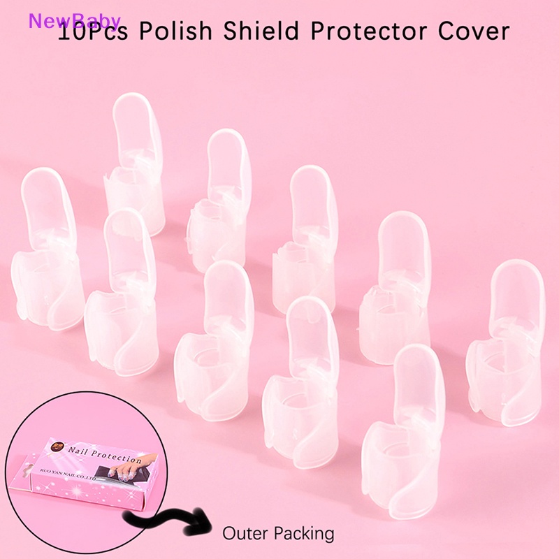 Newbaby 10pc Klip Pelindung Kutek Caps Art Tool Manicure Penutup Jari Plastik ID