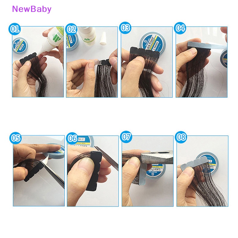 Newbaby 3yard wig Renda Depan wig Pita Dua Sisi Untuk wig Ekstensi Rambut ID